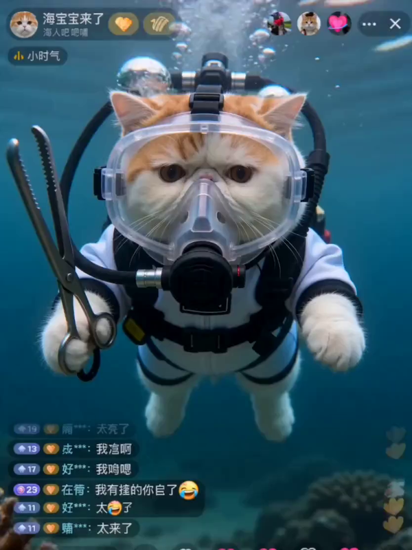 海底赶海直播 AI视频模板效果预览